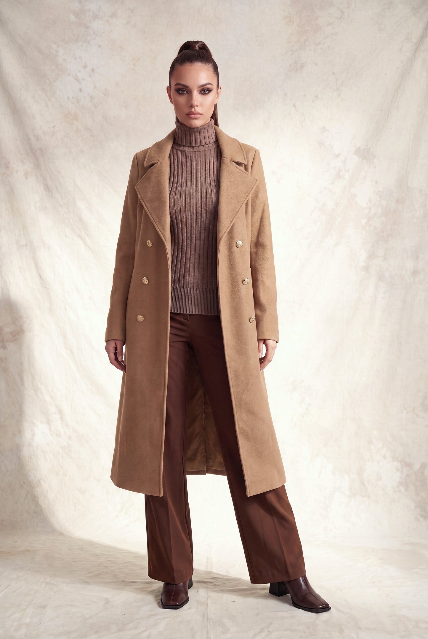 Longline Notch Double-breasted Coat