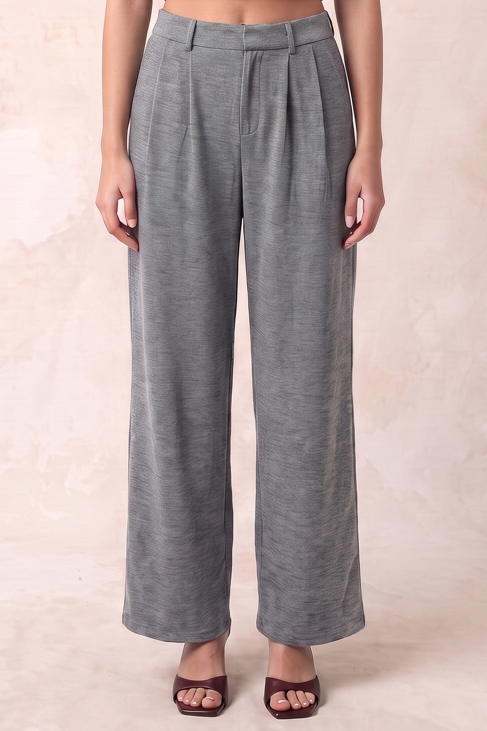 Double Pleat Wide Leg Pants