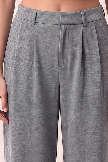 Double Pleat Wide Leg Pants