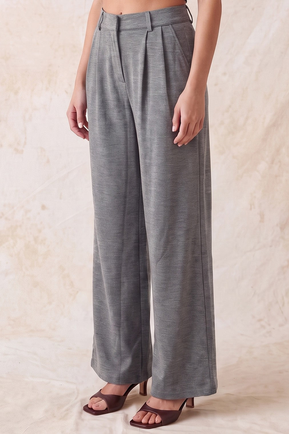 Double Pleat Wide Leg Pants