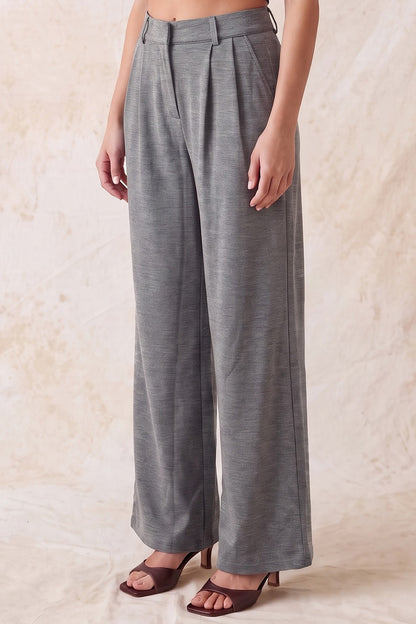 Double Pleat Wide Leg Pants