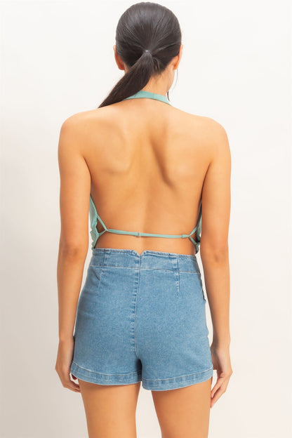 Draped Halter Neck Top