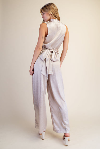 Metallic High Waist Wide Leg Pants