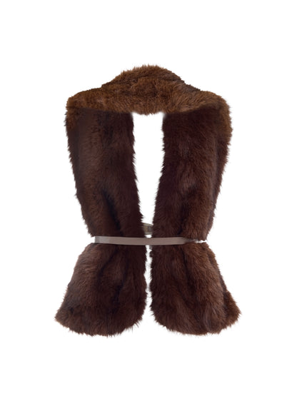 Belted fur vest