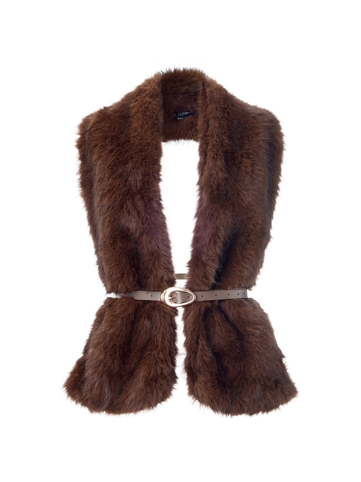 Belted fur vest