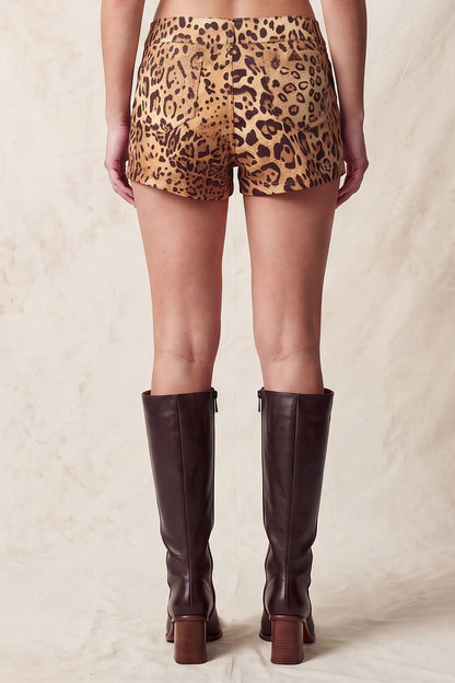 Leopard Faux Suede Short