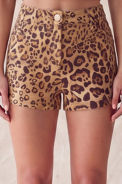 Leopard Faux Suede Short