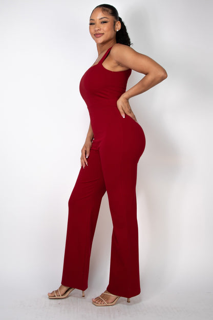 square neck sleeveless jumpsuit