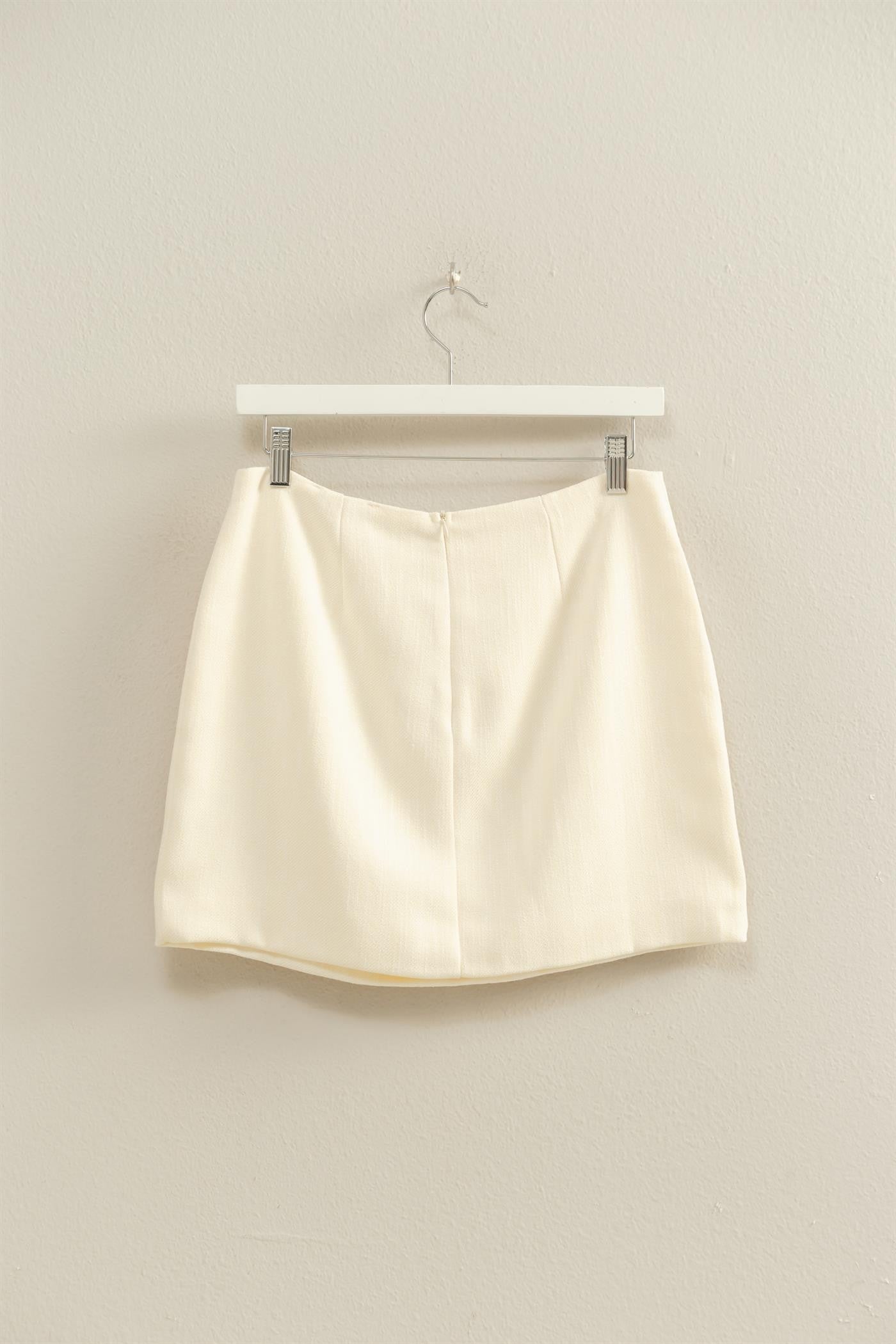textured mini skirt