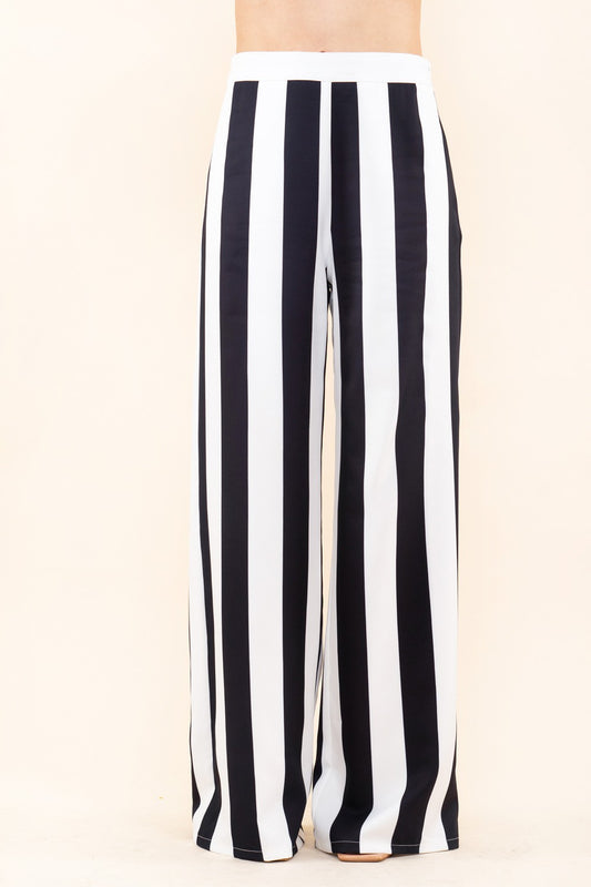 vertical stripe wide leg pants