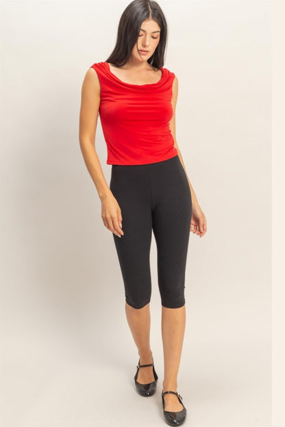 Cowl Neck Sleeveless Top