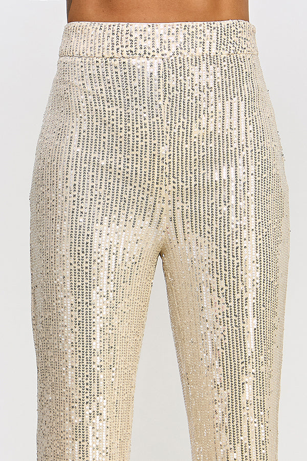 pantalones anchos con lentejuelas