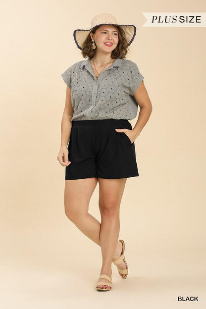 PLUS Pleated Shorts with Pocket - RK Collections Boutique