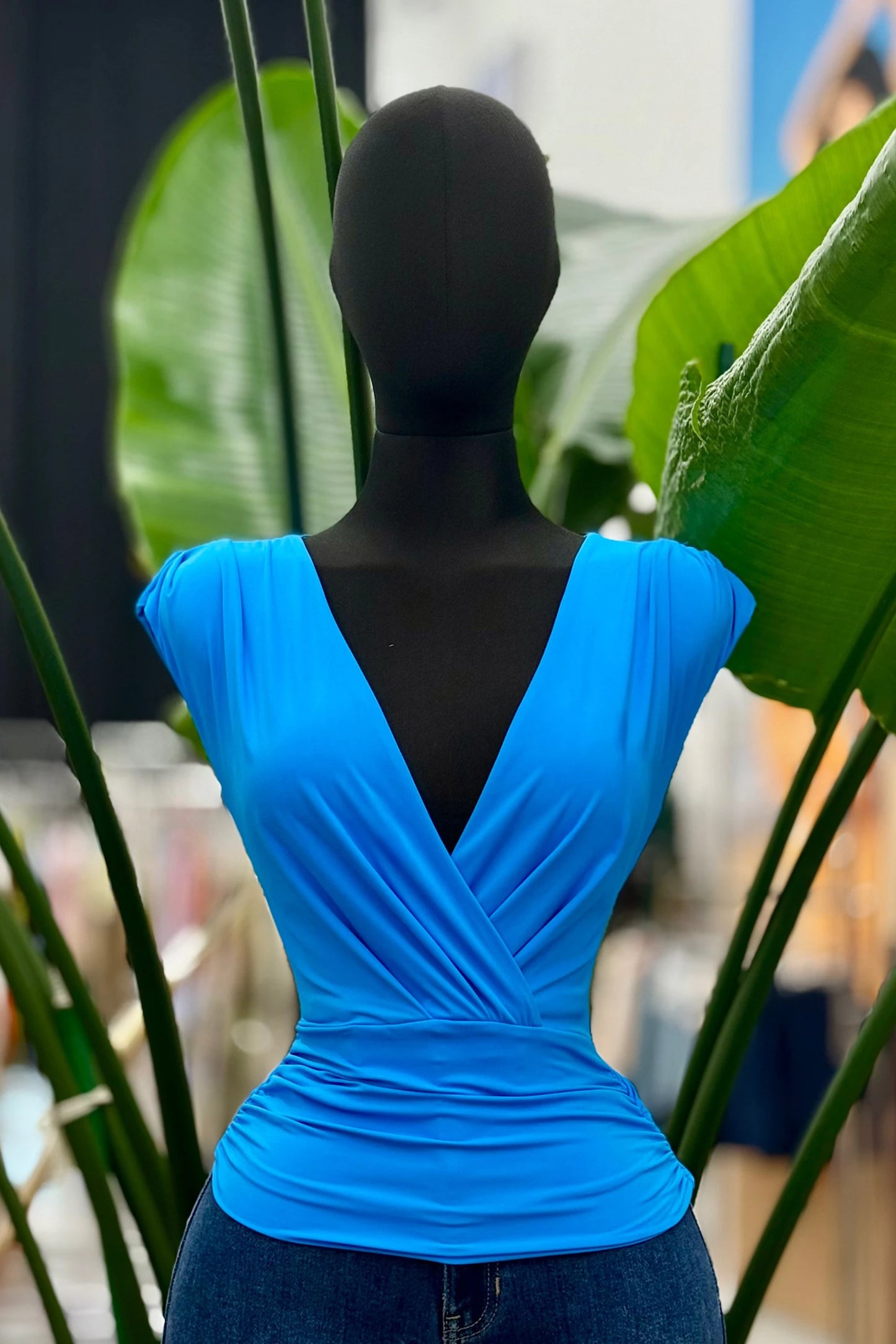 slinky surplice short sleeve top