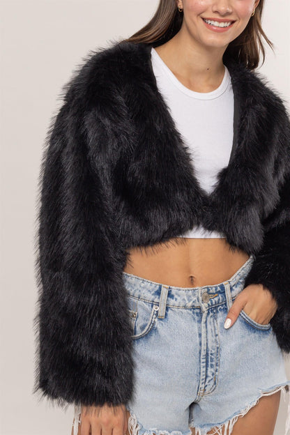 Faux Fur Cropped Jacket