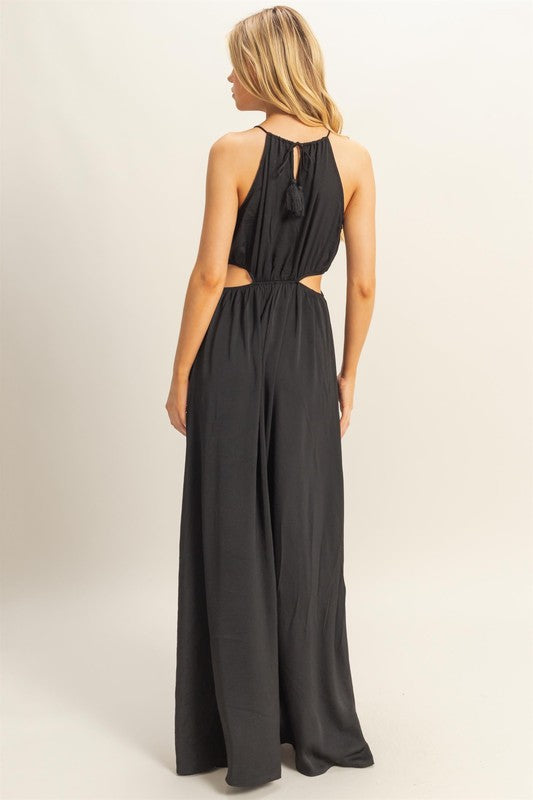Side Cutout Side Slit Maxi Dress S Side Cutout Side Slit Maxi Dress S