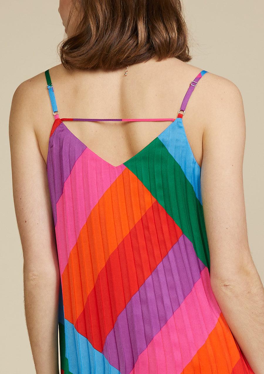 stripe pleated sleeveless top - RK Collections Boutique