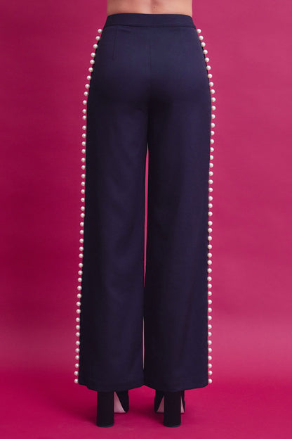 2pc set- pearl detail pants suit