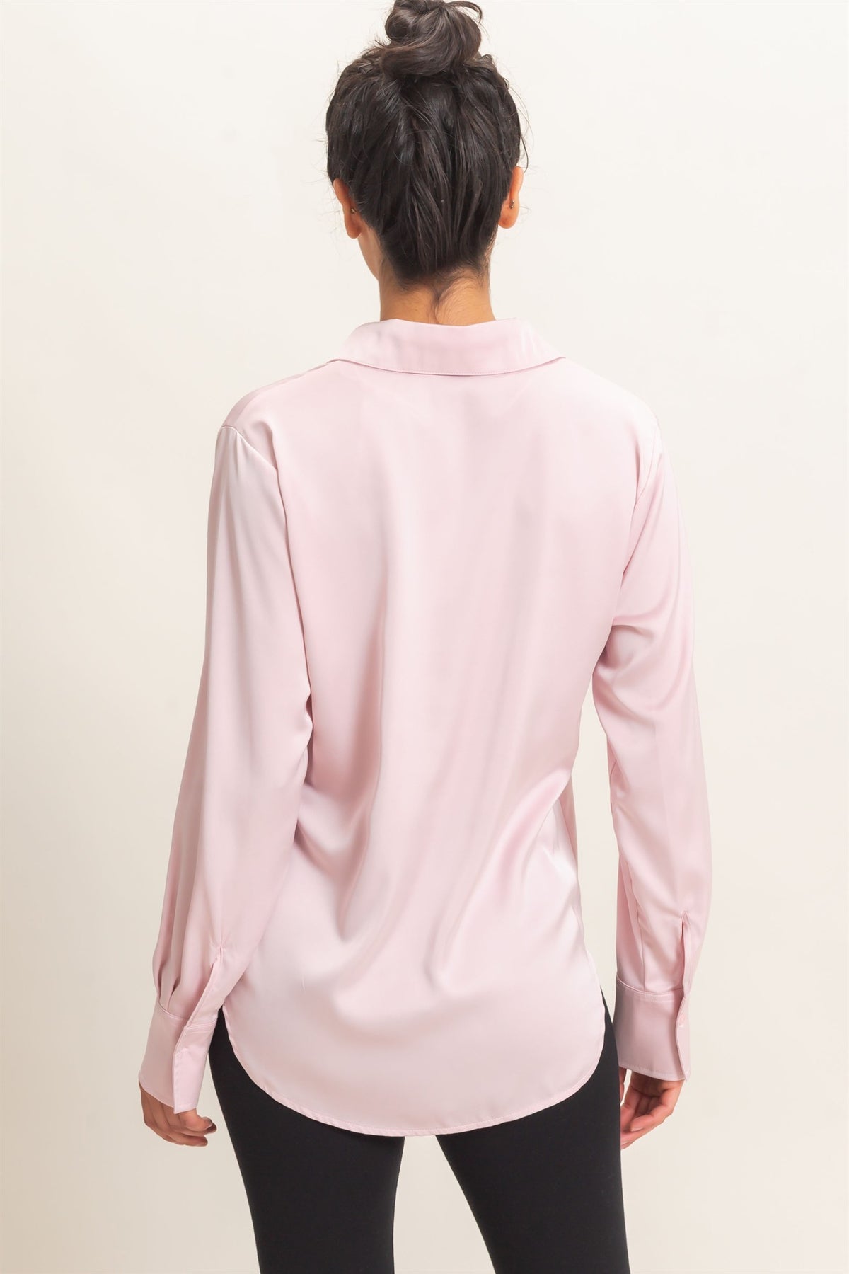 Satin Button Down Blouse