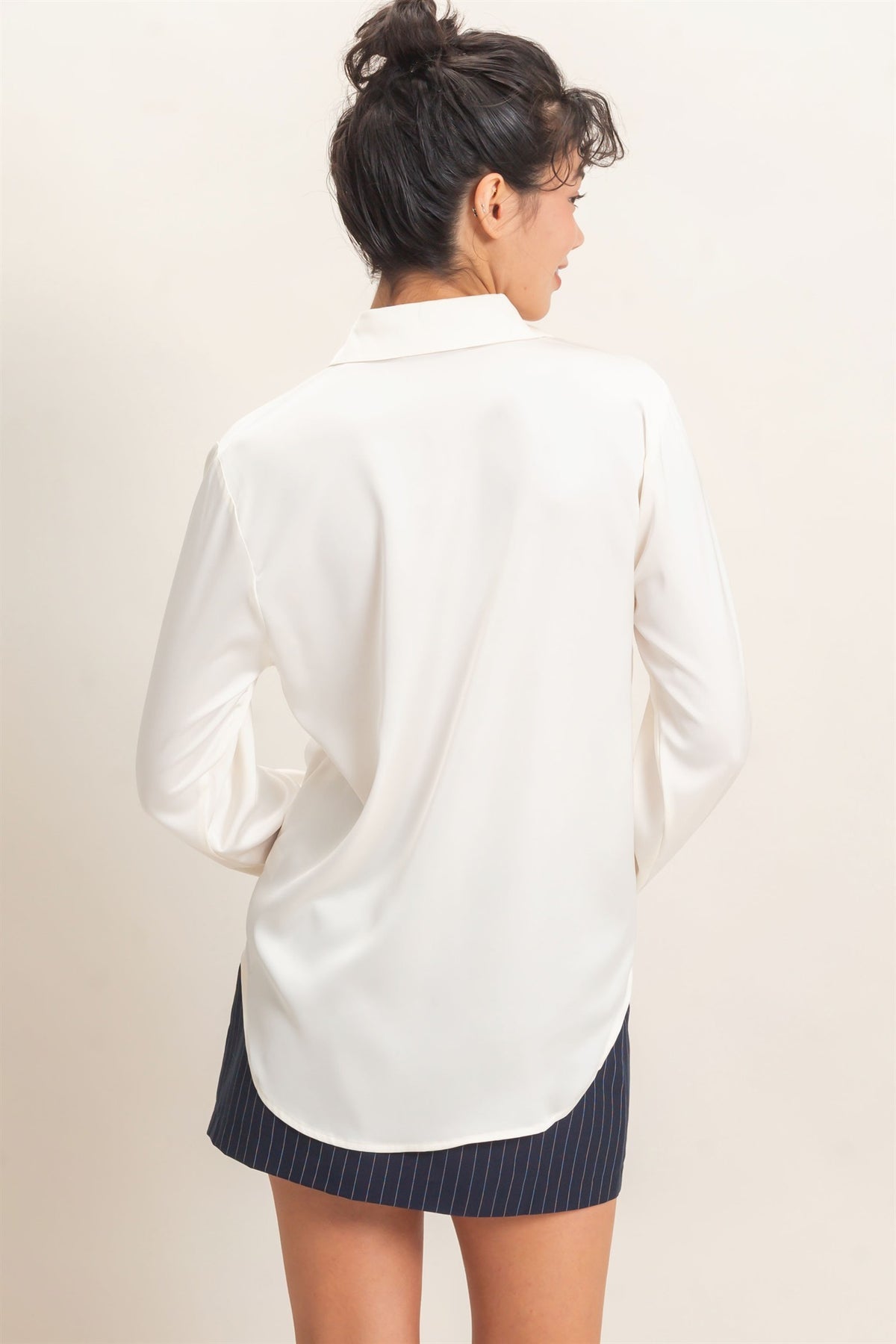 Satin Button Down Blouse