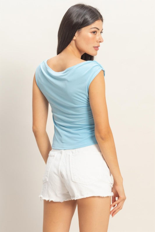Cowl Neck Sleeveless Top