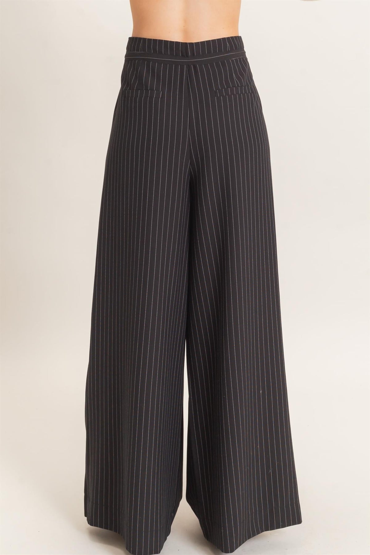 Drawstring Pleated High Waist Wide-leg Pants