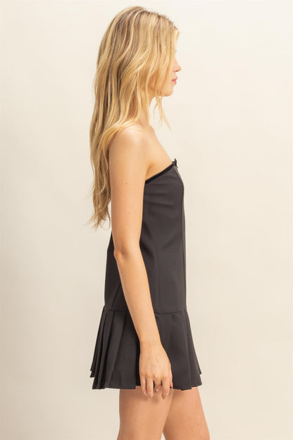 Cute Bow Detail Strapless Mini Dress