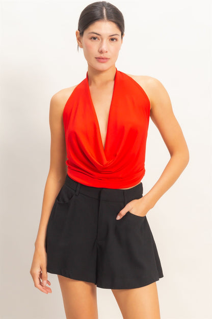 Draped Halter Neck Top
