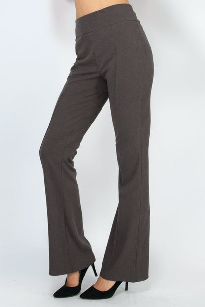 Mid-Rise Flare Leg Pull On Knit Pants