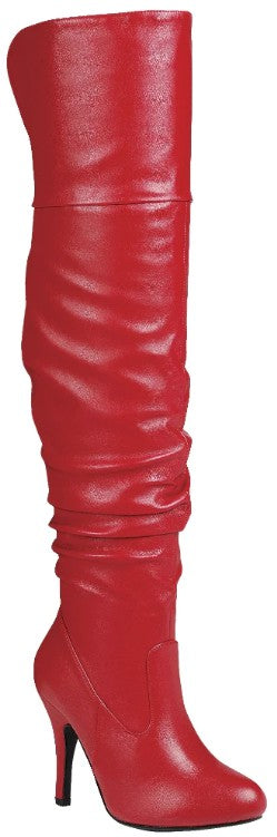 Knee high scrunch stiletto boot