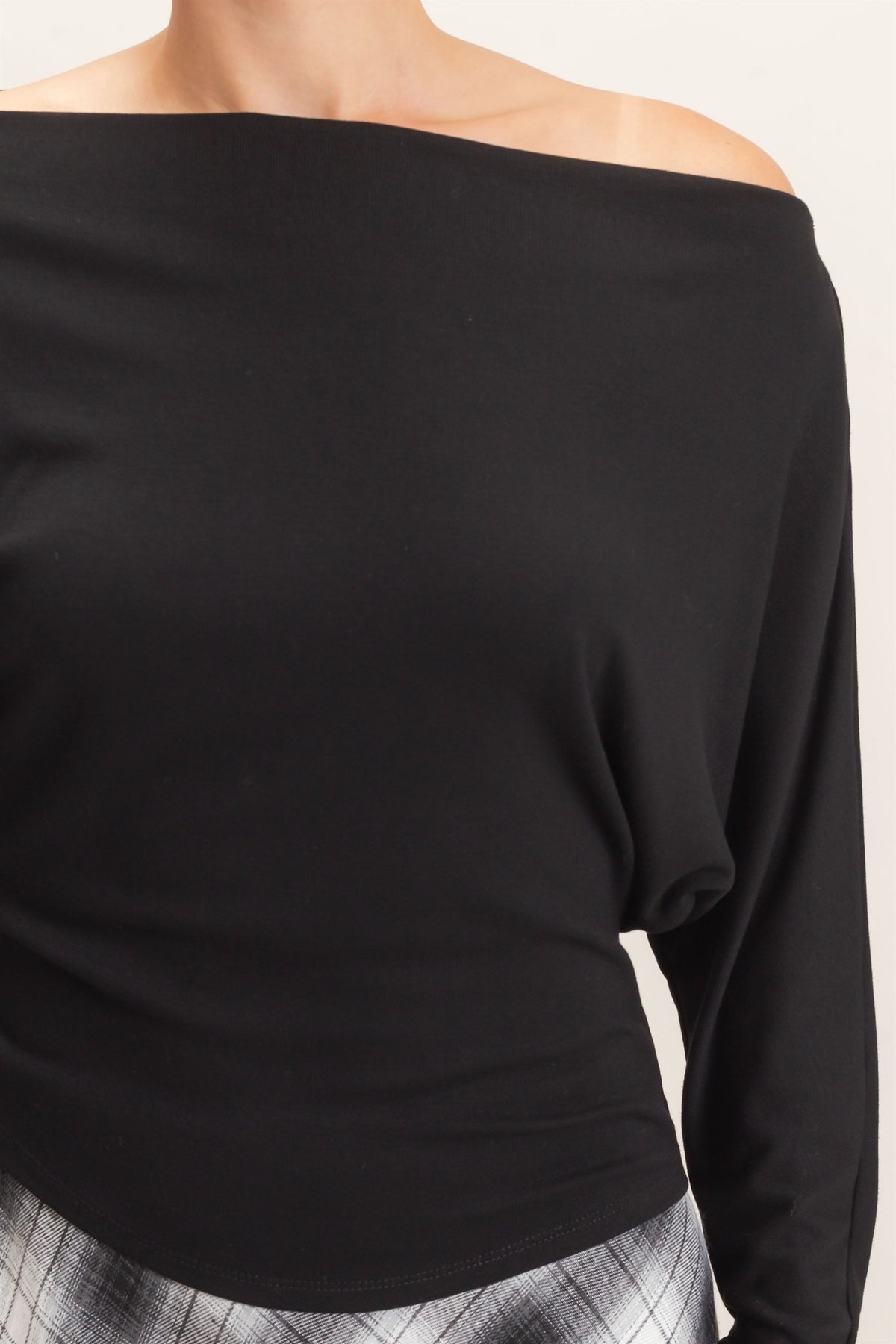 Wide Boat Neck Dolman Sleeve Top