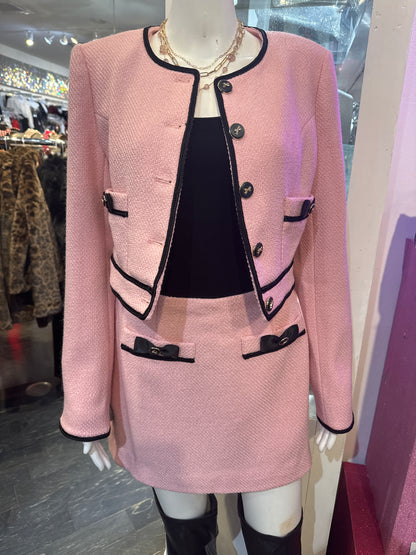 Tweed Bow Detail Mini Skirt