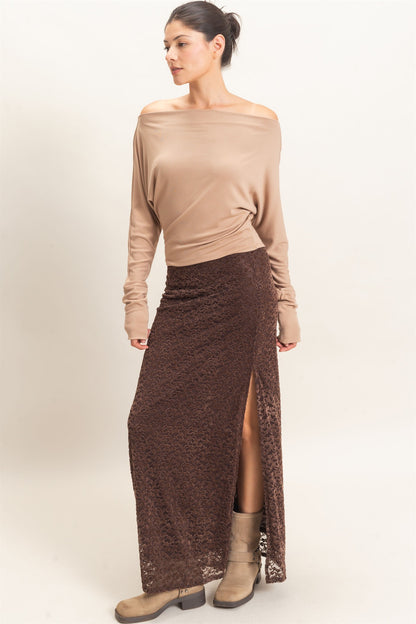 Wide Boat Neck Dolman Sleeve Top