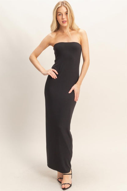 strapless maxi dress
