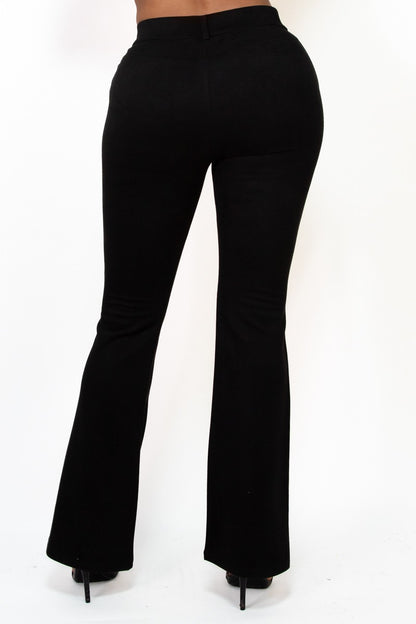 High-rise Wide Leg Soft Suede Pants