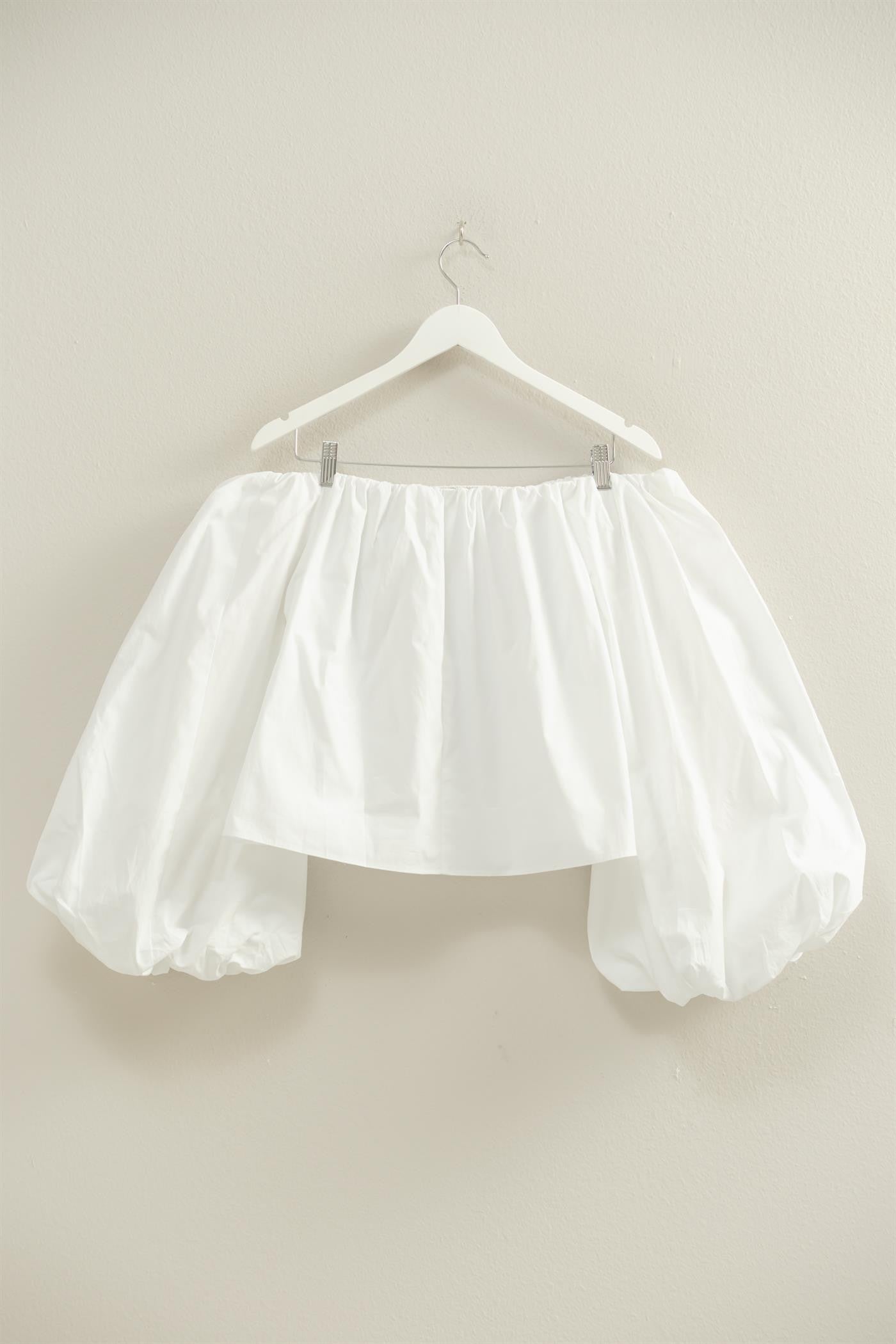 Off The Shoulder Bubble Sleeve Woven Blouse