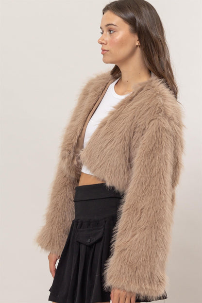 Faux Fur Cropped Jacket