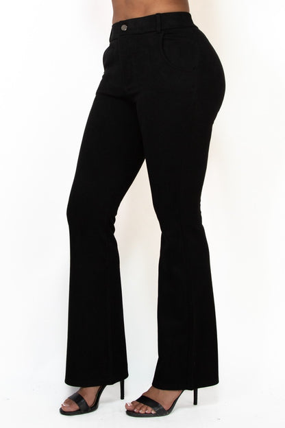 High-rise Wide Leg Soft Suede Pants