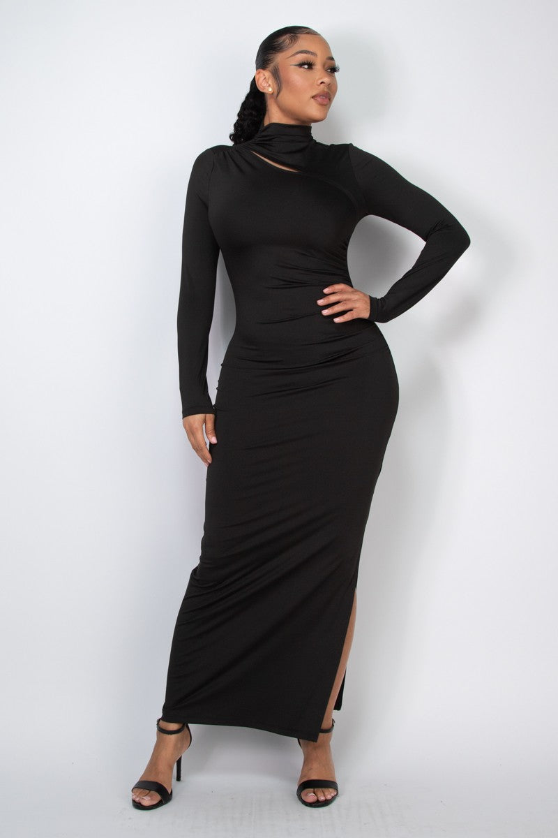 open chest dress long sleeve Product Title: Stylish Long Sleeve Open Chest Nightclub Dress for Women