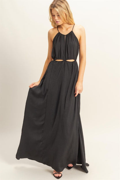 Side Cutouts Side Slit Maxi Dress