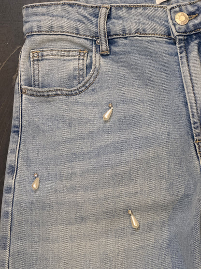 pearl drops wide leg jeans