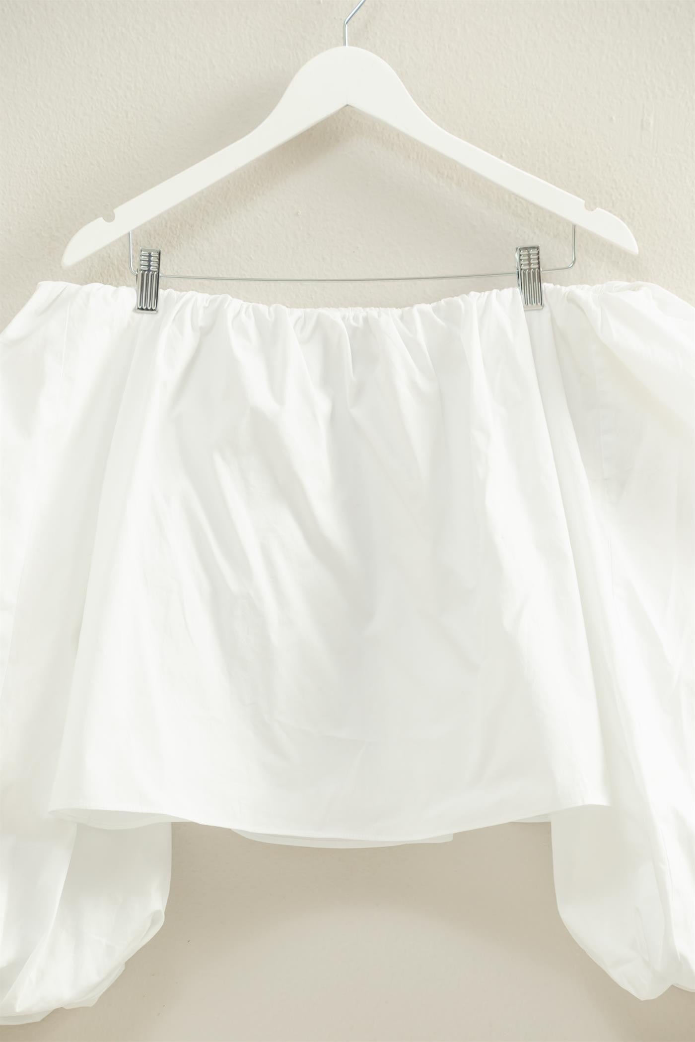 Off The Shoulder Bubble Sleeve Woven Blouse