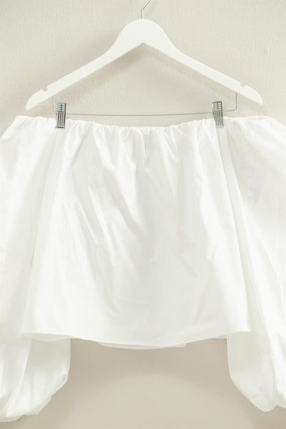 Off The Shoulder Bubble Sleeve Woven Blouse