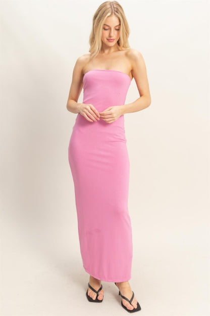 strapless maxi dress