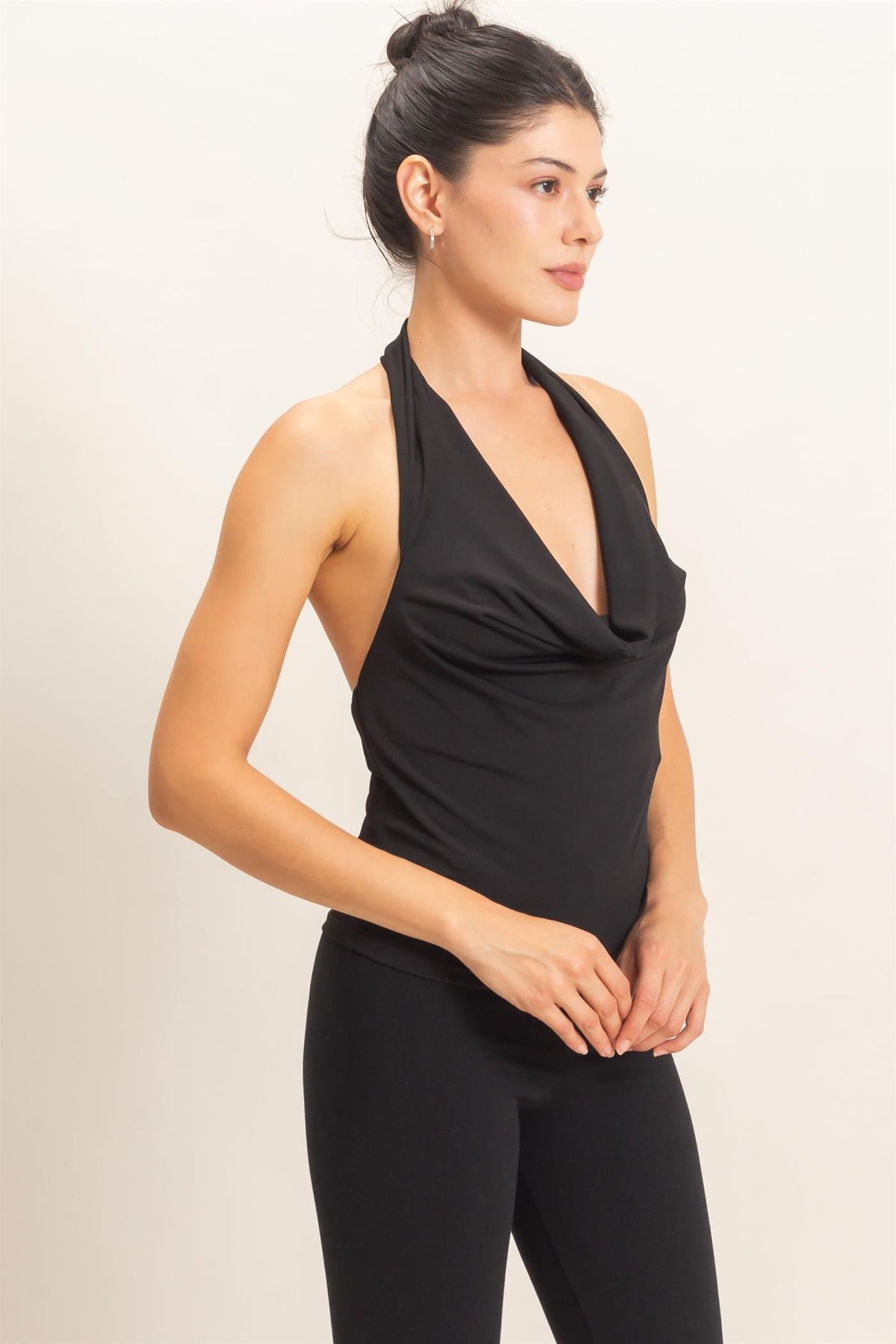 Cowl Halter Neck Top