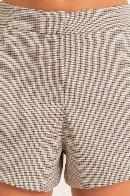 plaid high waist shorts