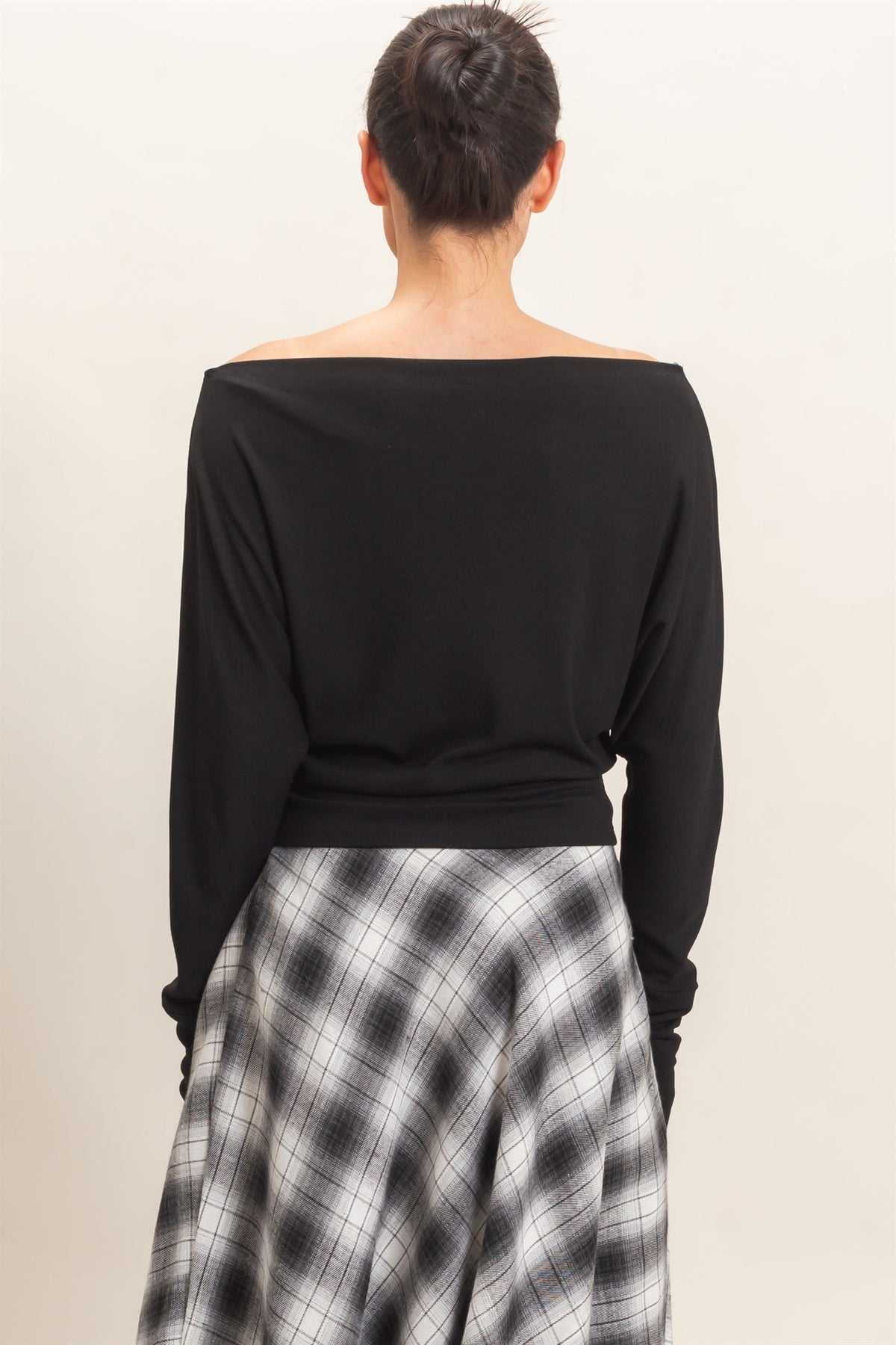 Wide Boat Neck Dolman Sleeve Top