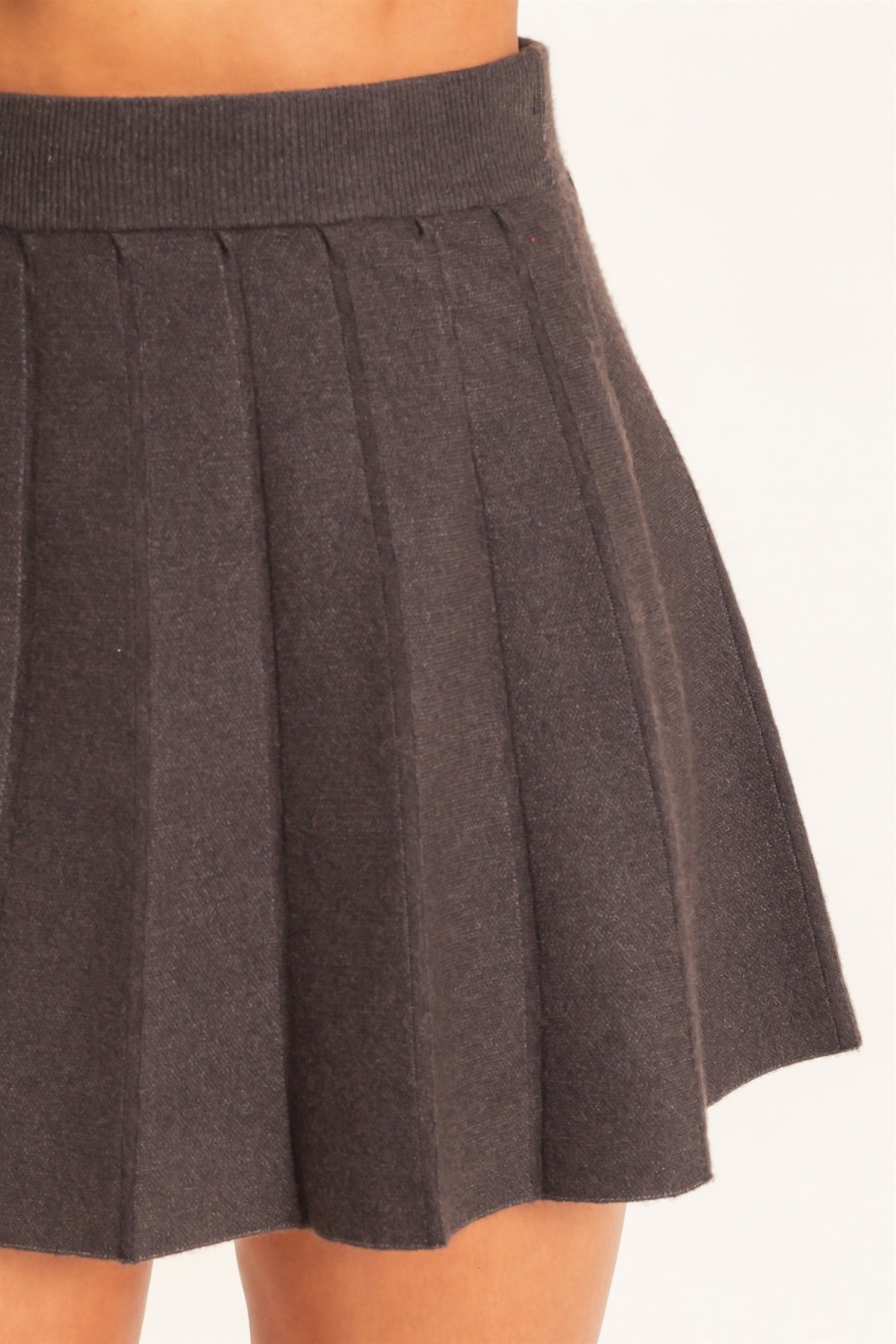 Pleated Mini Knit Skirt