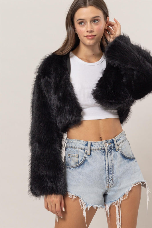 Faux Fur Cropped Jacket