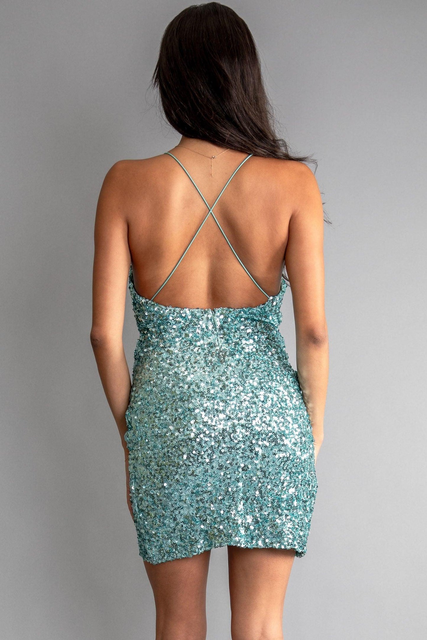 sequin sleeveless V-neck mini dress - RK Collections Boutique